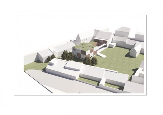 Studie - nová budova MŠ ve dvorní části