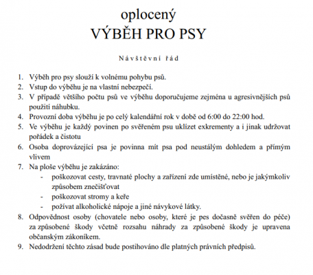 Veřejný výběh pro psy