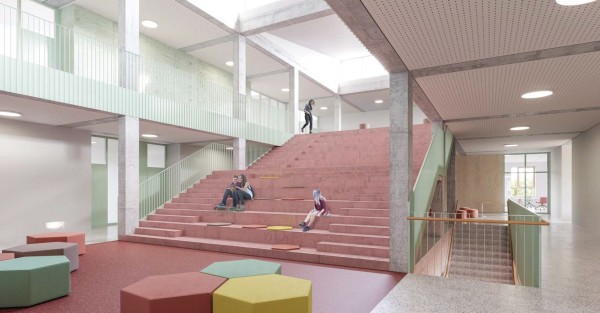 Vítězný návrh svazkové školy - schodiště