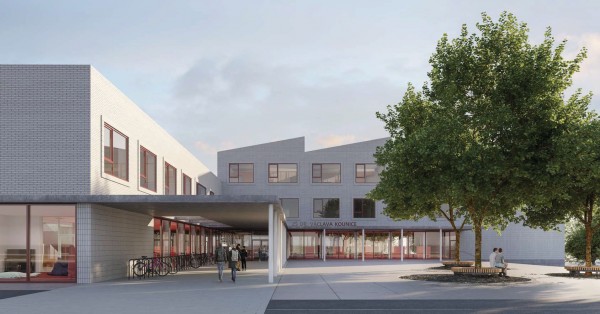 Vítězný návrh svazkové školy - vstup do školy